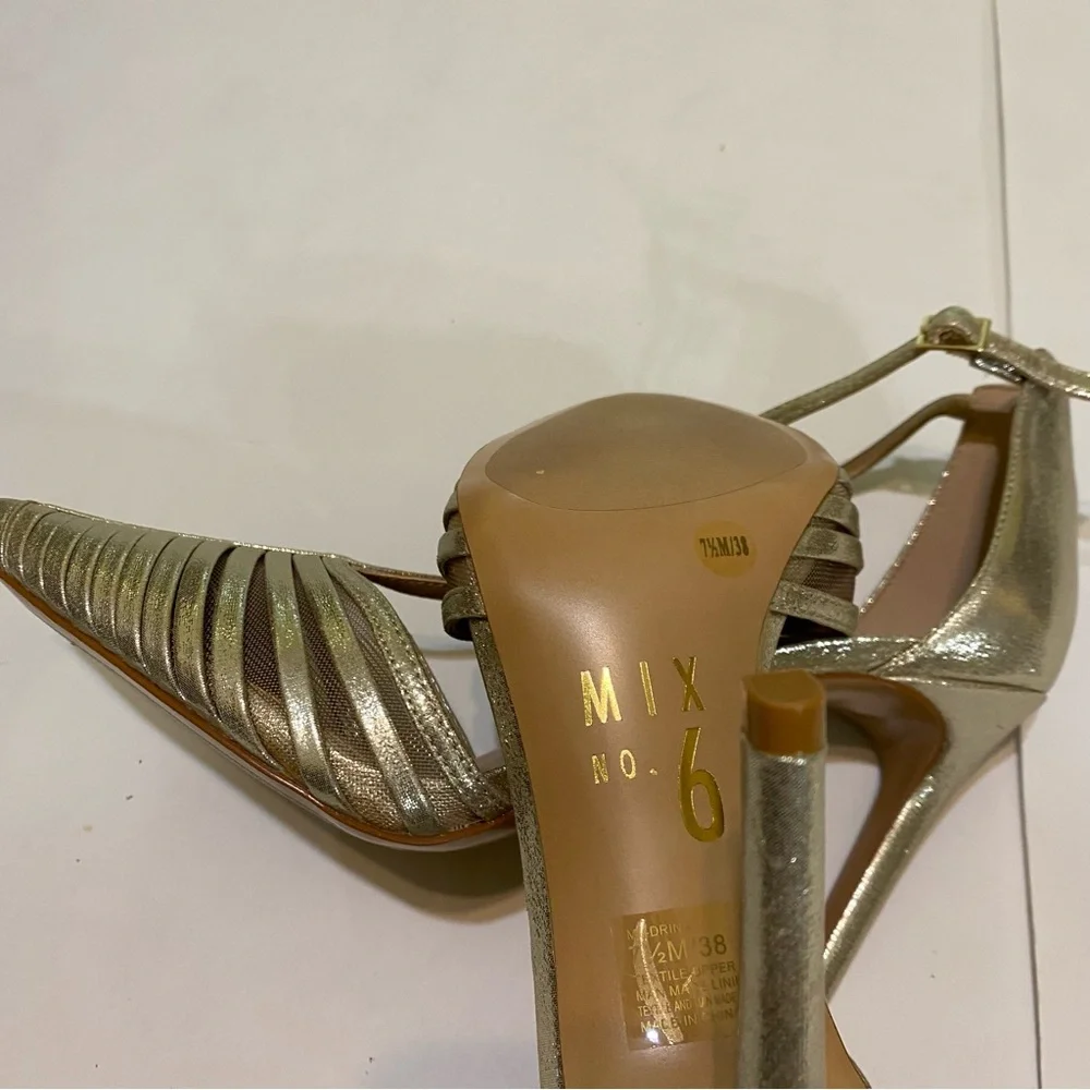 Mix No. 6 Metallic Gold Pointed Heels